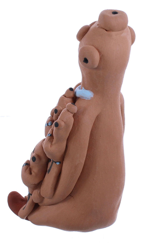 Native American Navajo Hand Crafted Storyteller Pottery By Eva Plummer JX121712